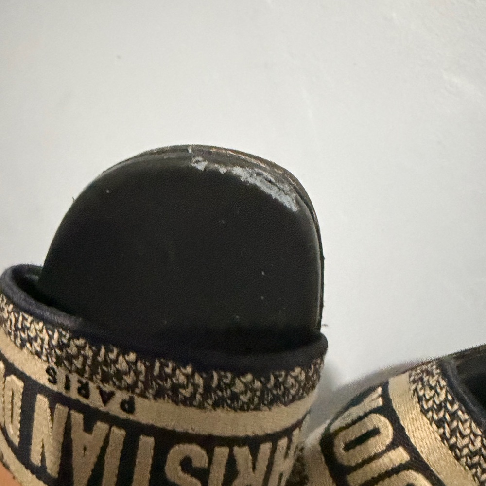 Dior Navy and Tan Women's Slippers - Picture 3 of 5